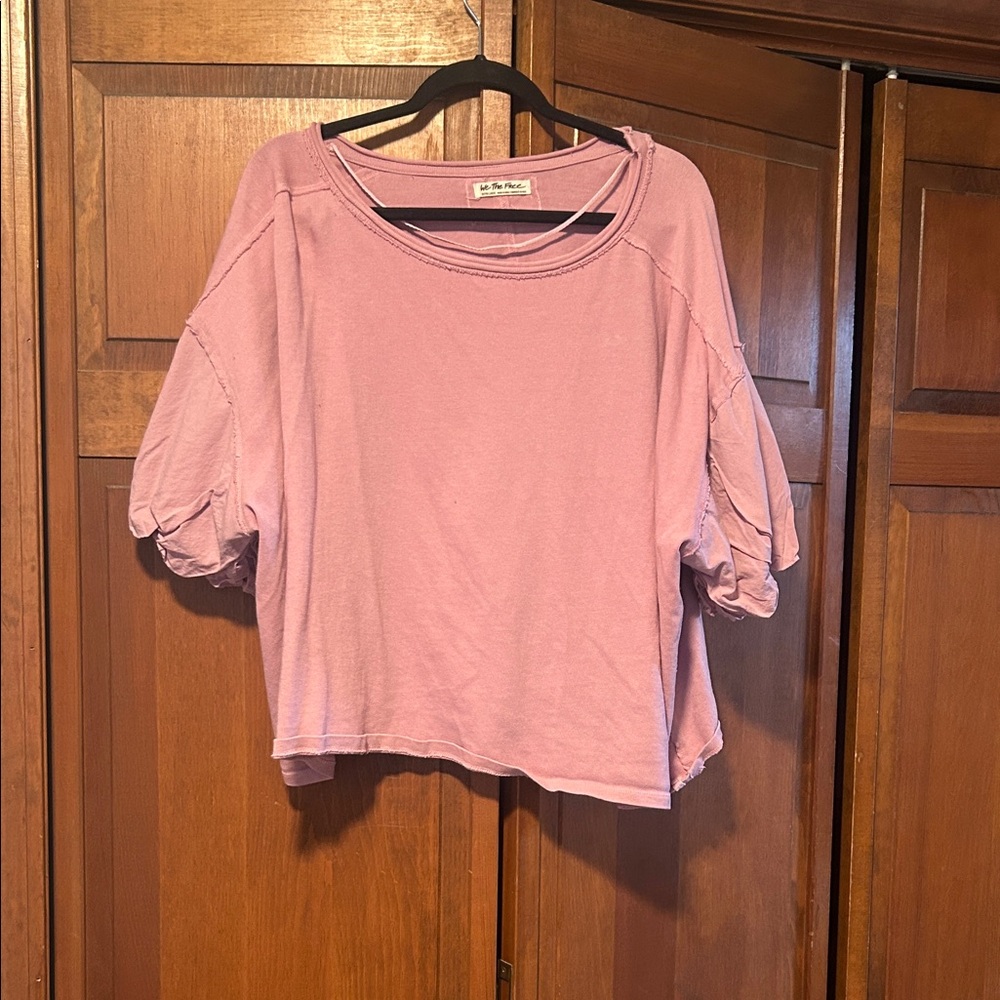 Free People Mauve Short Sleeve Top